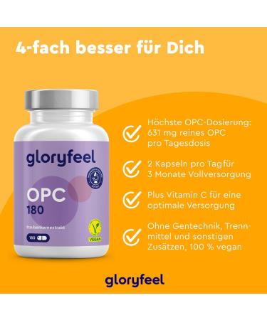 Premium OPC Grape Seed Extract Capsules 1052mg - Natural French Grapes with Vitamin C - Pure & Additive-Free - Made in Germany - Buy Online on GoSupps.com