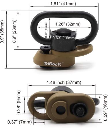 Trirock 1.25 Swivel Loop QD Combo Tan/FDE Sling Mount Base | Keymod Rail Adapter with Snap Clip Hook Hole | International Shipping Available - Buy Online on GoSupps.com