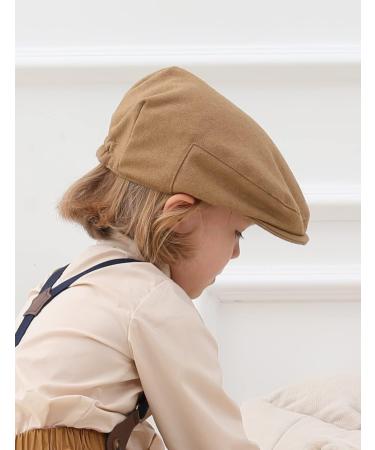 Mint Green Baby Boys Flat Cap | Kids Gentleman Herringbone Tweed Newsboy Baker Boy Hat 6-8 Years Camel - Buy Online on GoSupps.com