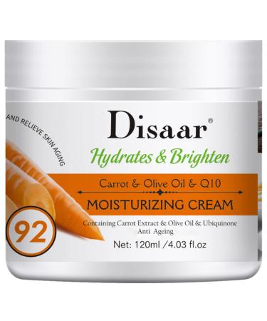 DISAAR Beauty Carrot Olive Oil Q10 Moisturizing Cream Hydrates Anti-Aging Vitamin A Skin Care 120ml/4.03fl.oz