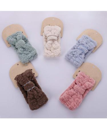 Frcolor 3-Piece Coral Fleece Makeup Headband Set - Soft Spa Hair Bands with Bowknot for Shower & Face Washing | Elastic Cosmetic Hair Accessories - Buy Online on GoSupps.com