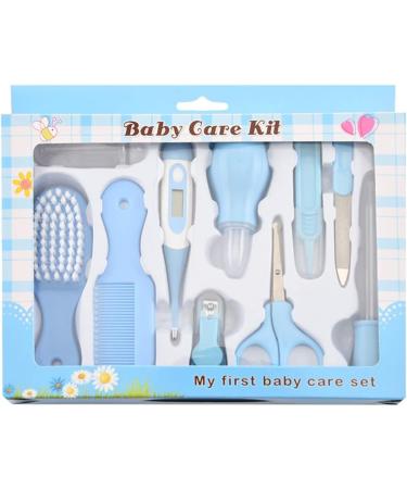 Joyeee Baby Grooming Kit 10PCS Newborn Care Set with Scissors & Finger Puppet - Blue | Portable Nursery Infants Kit for Travel & Home Use - Buy Online on GoSupps.com