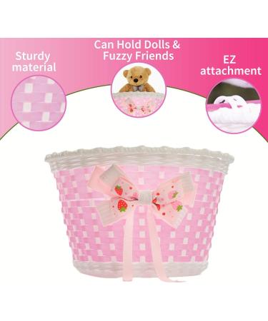 Bikes on Hikes Girls Bicycle Decorations Set - Fun Bike Decor with Beads, Mirror, Water Bottle, Streamers & Basket - Pink Kids Bike Decoration Kit - Buy Online on GoSupps.com