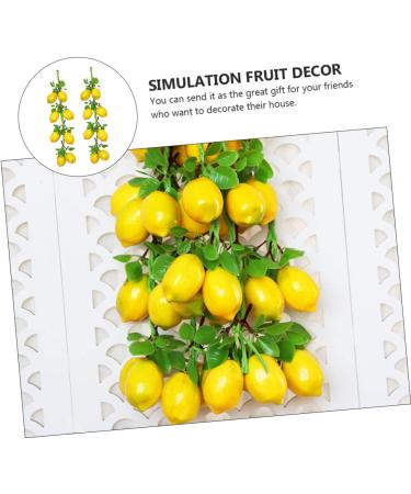 Abaodam 4 Bunches Imitation Lemon Skewers Toys Lemons Fruit Front Door Wreath Hanging Lemon Decor Model Girl - Buy Online on GoSupps.com