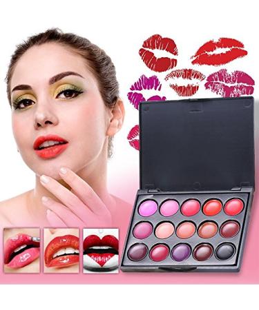 15 Colors Lip Gloss Palette - Professional Makeup Set & Personal Use | Camouflage Lipstick Case - Buy Online on GoSupps.com
