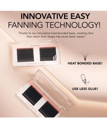 Buy KIARA SKY LASH Premium Cashmere Easy Fan Lash Extensions - Soft Semi-Matte Finish | Professional Use | Black C-0.05 14MM - Buy Online on GoSupps.com