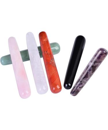 Natural Black Obsidian Massage Stick - 4.3 Handmade Gua Sha & Acupuncture Therapy Tool for Women - Crystall Massage Device - Buy Online on GoSupps.com