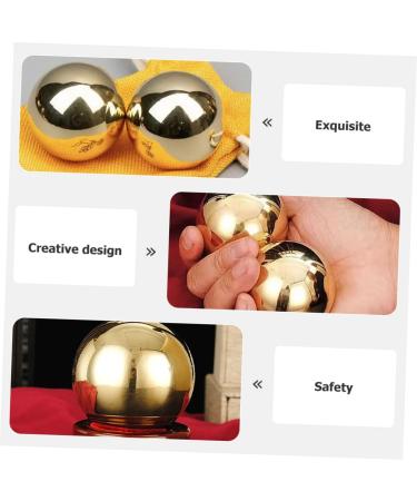 Solustrious Portable Massage Device - Set of 4 Brass Gymnastics Balls for Hand Training & Relaxation | Outdoor Massage Rollers - Buy Online on GoSupps.com