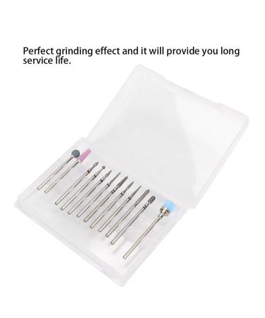 12pcs Tungsten Alloy Nail Drill Bit Set | Electric File Grinding Head with Storage Box for Professional Manicure - Buy Online on GoSupps.com