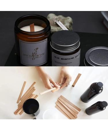 100Pcs Natural Wooden Candle Wicks with Trimmer for DIY Candle Making - 5.1 X 0.51inch - Buy Online on GoSupps.com