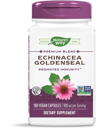 Buy Nature's Way Echinacea Goldenseal 900mg - 180 Vegan Capsules for Immune Support - Buy Online on GoSupps.com