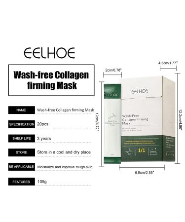 KACEEY Korean Collagen Face Mask - 20 Pack, Anti-Aging, Lifting & Firming Formula | Wash-Free Sleeping Facial Mask - White - 20 Count (Pack of 1) - Buy Online on GoSupps.com