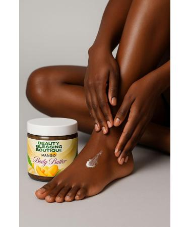 Beauty Blessing Mango Body Butter with Shea Butter Cocoa Butter Coconut Oil Aloe Vera Rosemary & Vitamin E Hydrating Body Moisturizer for Smooth Glowing Skin (4 oz) - Buy Online on GoSupps.com