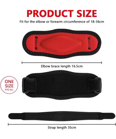 Acwoo Elbow Bandage - 2 Pack Tennis & Golf Arm Support - Red Sports Compression Sleeves - Buy Online on GoSupps.com