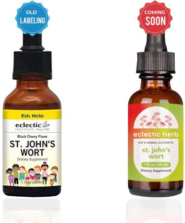 Eclectic Institute Kids St. John's Wort - Black Cherry Flavor 1 fl oz | Herbal Supplement for Children - Buy Online on GoSupps.com