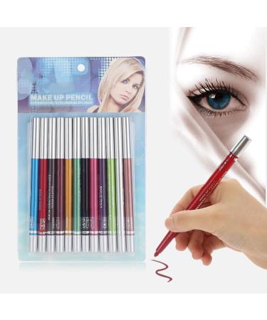Natudeco 12 Colors Eyeliner Pencil Eye Shadow Pencil Waterproof Long Lasting Gel Eyeliner Eye Makeup with Ultra-Fine Tip - Buy Online on GoSupps.com