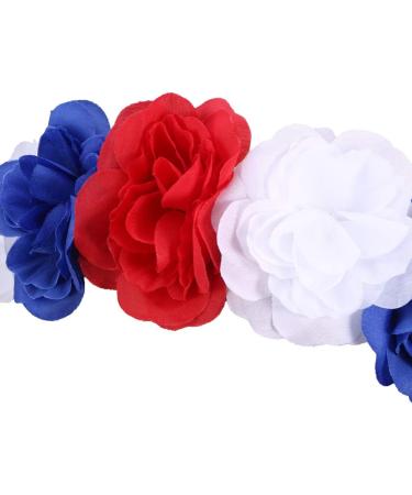 minkissy Rose Flower Headband Day of the Dead Headpiece Wedding Festival Headband for Christmas Halloween (Red White Blue) - Buy Online on GoSupps.com