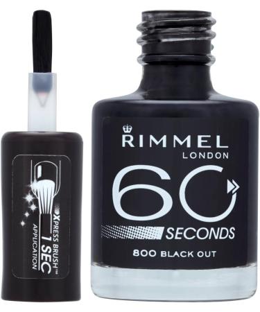 Rimmel 60 Seconds Nail Polish Black Out Black out 8 ml (Pack of 1) - Buy Online on GoSupps.com