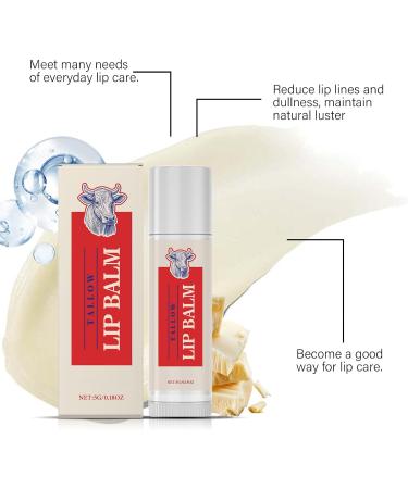 homomdy Beef tallow lip balm moisturizing and soothing balm for dry and chapped lips moisturizing balm that repairs and protects long-lasting care for soft and smooth lips (2 pcs) - Buy Online on GoSupps.com