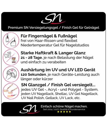 SN Nail Design Sealing Gel for Gel & Acrylic Nails - UV Clear Gel 15ml | Long-lasting Nail Sealer - Buy Online on GoSupps.com