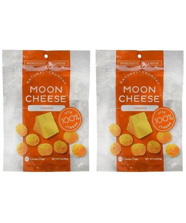 Moon Cheese - 100% Natural Cheese Snack - Cheddar - 2 oz - 2 Pack