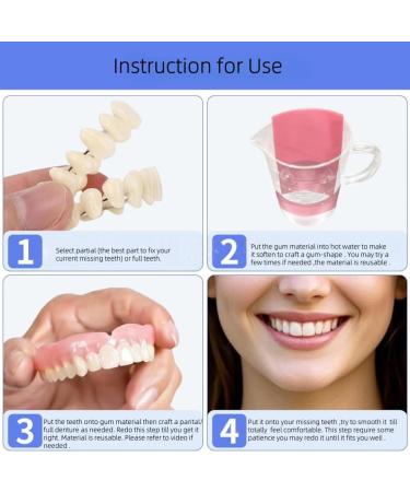 DIY Denture Kit - Top & Bottom Fake Teeth with Comfort Fit for Everyday Use Natural-Looking Emergency Replacement Solution - Buy Online on GoSupps.com