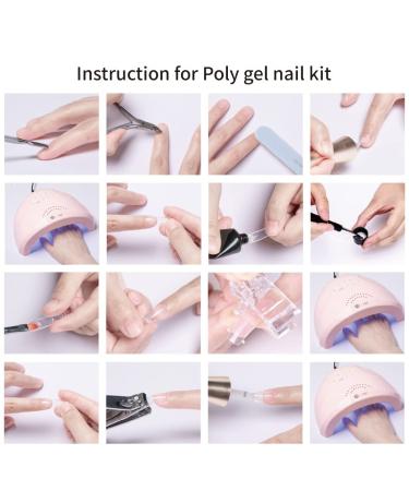Mobray Poly Nail Gel Kit - Glitter Poly Gel Polish Set - 6 Colors UV/LED Gel Manicure Kit with Slip Solution - Nail Art Starter Kit - Buy Online on GoSupps.com