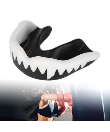Premium Sports Silicone Boxing Mouth Guard | Athletic Gum Shield for Lacrosse Hockey Basketball Soccer - Black - Buy Online on GoSupps.com