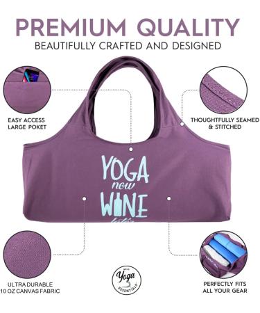Wild Essentials Yoga Bag - Large Mat Carrier for Most Mats, Rugged 10oz Recycled Canvas, Shoulder Strap & Pocket - Exercise Tote for Yoga Enthusiasts - Buy Online on GoSupps.com