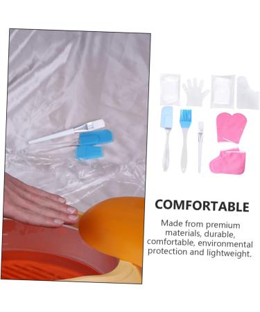 Housoutil 1 Set Hand and Foot Care Set Paraffin Bath Liners Bath Accessories Soothing Skin Warmer Japanese Hair Stick Sand off Mitt Pink Work Scrub Spa Plastic Gloves (foot Covers) 17.5x6cm Pink - Buy Online on GoSupps.com