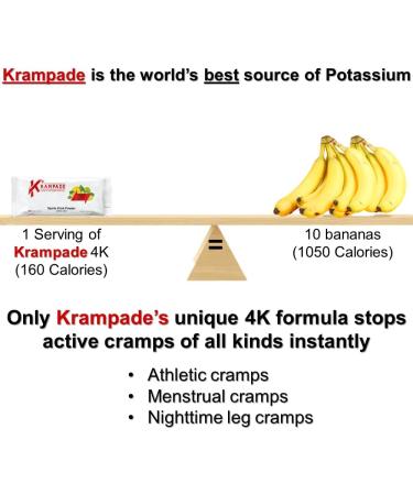 Krampade High Potassium Electrolyte Powder Lemon Lime 8000mg Electrolytes 4000mg Potassium Instant Cramp Relief & Prevention Cellular Hydration Better Endurance & Recovery 16 Stop Cramp Packets - Buy Online on GoSupps.com
