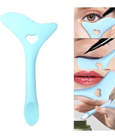 Eyeliner Stencils | Silicone Eyeliner Stencils Wing Tips - Silicone Eye Liner Aid with Face Cream Scoop for Eyelashes Lipstick Tmay Blue - Buy Online on GoSupps.com