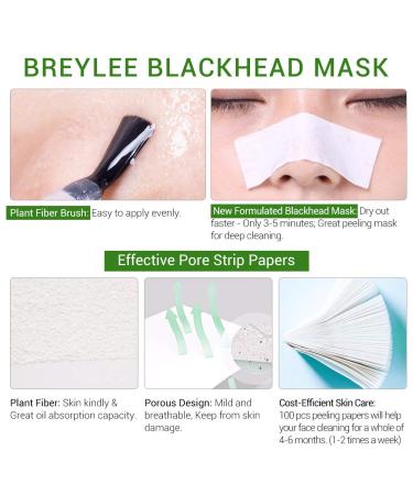 Breylee Tea Tree Oil Blackhead Remover Mask Set 1 - 17mL (0.6 fl oz) with 100 Pcs Strip Paper - Buy Online on GoSupps.com