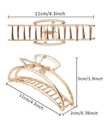 Jaciya 6 Pack Large Gold Metal Hair Claw Clips for Thick Hair - Stylish Butterfly Claw Hair Clips Accessory Set - Buy Online on GoSupps.com
