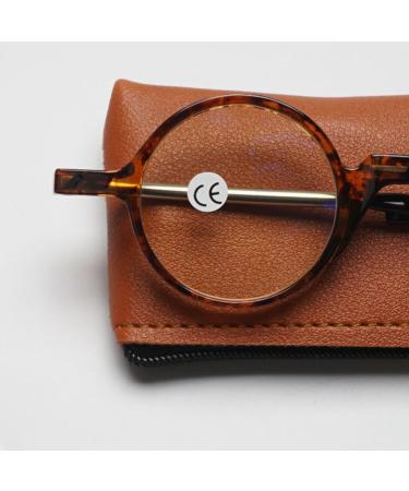 Lanomi Mini Reading Glasses - Blue Light Filter Compact & Foldable Aid for Men & Women - Small Glasses with Black Pocket Etui (2.0x) - Buy Online on GoSupps.com