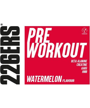 226ERS Pre Workout | Vegan Powder Drink Pre-Workout with L-Arginine AKG HMB Creatine and Beta Alanine Gluten Free Sugar Free and Lactose Free Watermelon Flavor - 300g - Buy Online on GoSupps.com