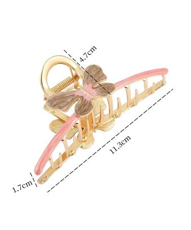 4 Pcs Cute Butterfly Hair Clips for Women & Girls - Metal Jaw Clips in Pink, Green, Brown & Blue - Buy Online on GoSupps.com