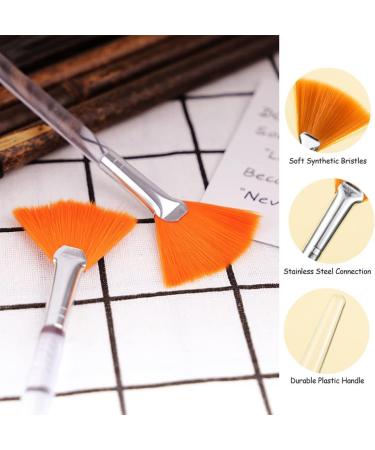 2Pcs Facial Brushes Fan Mask Brush Soft Applicator Brushes Makeup Tools for Peel Mask Makeu Applicator Tools for Mud Cream(Yellow) - Buy Online on GoSupps.com