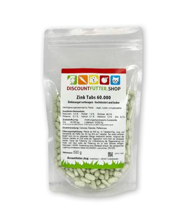 Zinc Tabs 60 000 | high dose horses | 600 pieces I with organic zinc | free from grain and added sugar | 1 tab 50 mg zinc - Buy Online on GoSupps.com