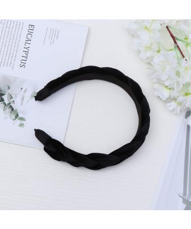 Beaupretty Flock Padded Headband - Vintage Alice Style Wide Braided Hairband for Women in Black - Buy Online on GoSupps.com