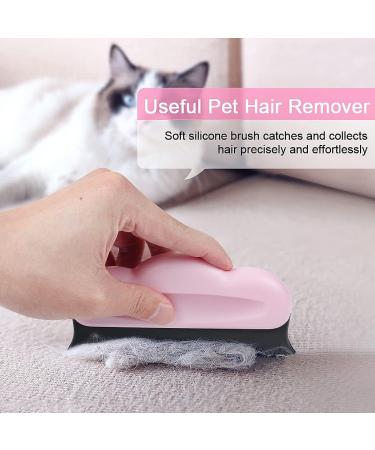 JCF Pet Hair Remover Brush 2PCS - Soft Rubber Comb for Cat Dog Hair Removal on Carpet, Furniture, Laundry - Blue Pink - Buy Online on GoSupps.com
