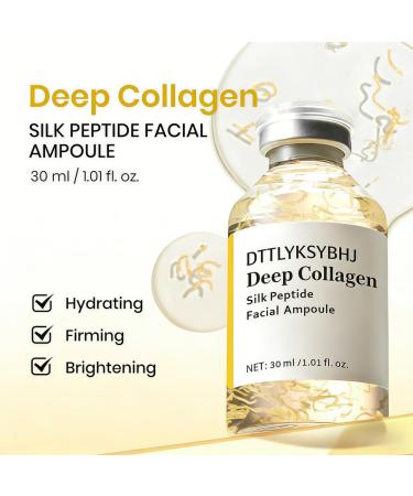 Collagen Silk Peptide Facial Ampoule 30ML - Age-Defying Hydrating Face Serum for All Skin Types Sensitive Skin Safe Non-Greasy Daily Formula with Hyaluronic Acid - Buy Online on GoSupps.com