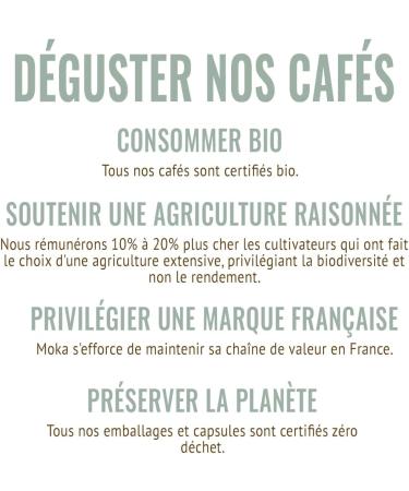 MOKA 10 Capsules 100% Pure Organic Ethiopian Arabica - Compatible with Nespresso Capsule Machines - Intensity 8 - Biodegradable and Home Compost - Espresso and Lungo - Roasted in France - Buy Online on GoSupps.com