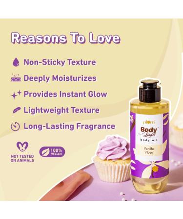 Plum Vanilla Body Oil with Avocado Oil Coconut Oil & Carrot Seed Oil 100% Pure Moisturizing Oil Detoxifying Omega-3 Fatty Acids Vitamins A D E for Nourishing Paraben & Silicone Free 6.7 Fl Oz Vanilla Vibes - Buy Online on GoSupps.com
