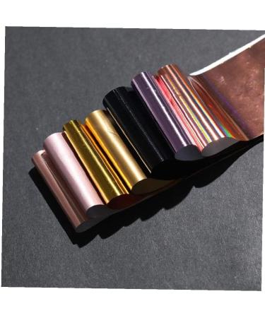 UKD 1bag Girls' Rose Gold Nail Foils Set Holographic Pink Champagne Nail Art Transfer Stickers Metallic DIY Picture Nail Paper Stickers - Buy Online on GoSupps.com