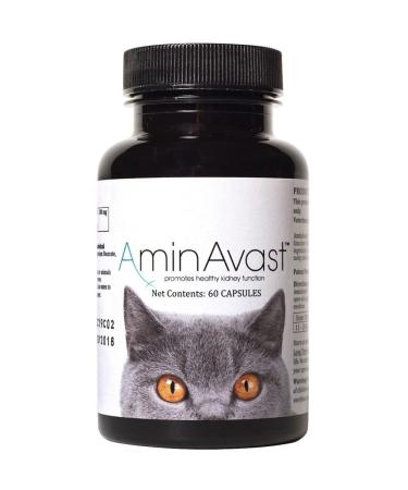 AminAvast Kidney Support Supplement for Cats and Dogs, 300mg - Promotes Natural Kidney Function - Aids in Health and Vitality of Aging Kidneys - Easily Administered - 60 Sprinkle Capsules