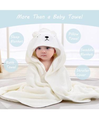Roxanepig Baby Hooded Towels 2-Pack | 80x80 cm Soft Bamboo Bath Towels for Newborns - Elephant & Bear Design - Buy Online on GoSupps.com