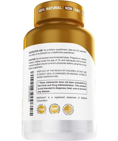 Turmeric Curcumin 1600mg with Bioperine | Joint Supplement for Men and Women | Mobility Support with C3 Complex - Buy Online on GoSupps.com