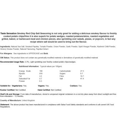 Smokey Red Chip Salt Sprinkle - 2.5kg Catering Tub - Buy Online on GoSupps.com