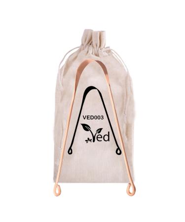 Ved Copper Tongue Scraper Tongue Cleaner Natural Breath Freshener and Confidence Booster with Eco Friendly Travel Bag.